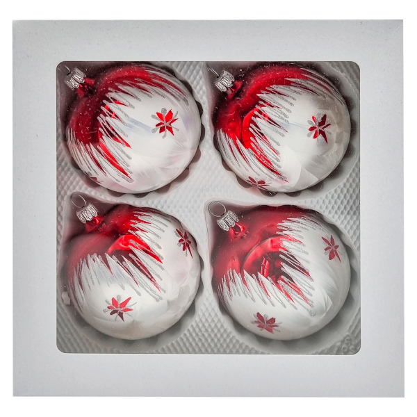 Christbaumkugel-Set - Feuer und Eis - 4 Stk - 8cm Kugeln