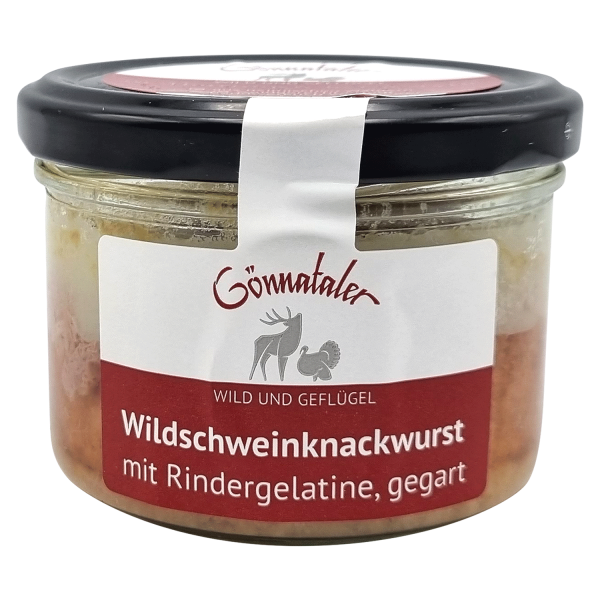 Wildschweinknackwurst im Glas