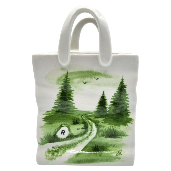Porzellan-Tasche mittel m. Buntdruck-TW