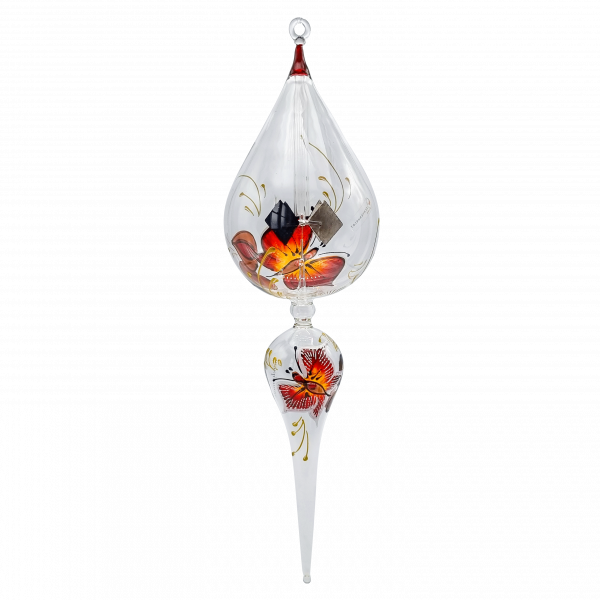 Lichtmühle "Schmetterling" - Tropfenform mit Tropfen zum hängen - rot