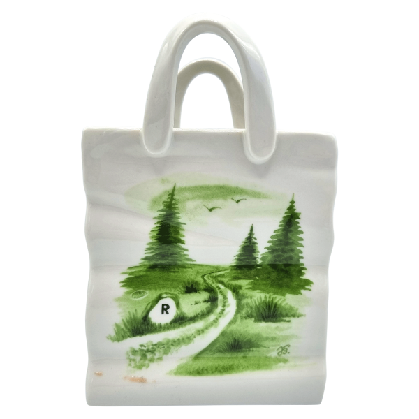 Porzellan-Tasche groß m. Buntdruck-TW