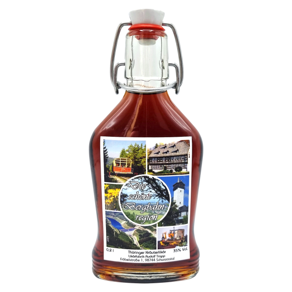 Kräuterlikör Fröbelturm Halbbitter Bügelflasche Bergbahnregion