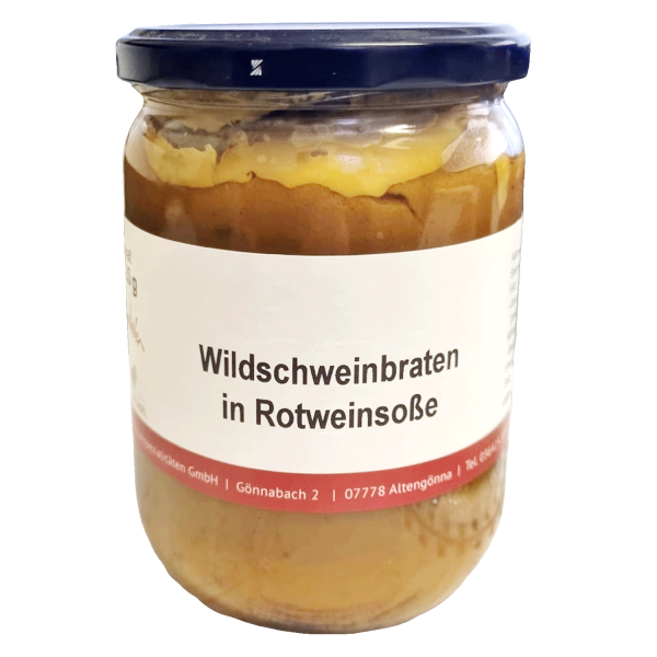 Wildschweinbraten in Rotweinsoße