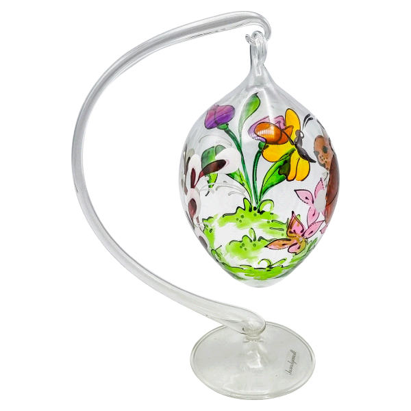 Glasei handbemalt "Hase" mit Ständer