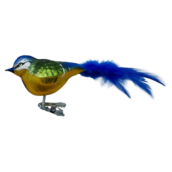 Blaumeise mit Naturfedern