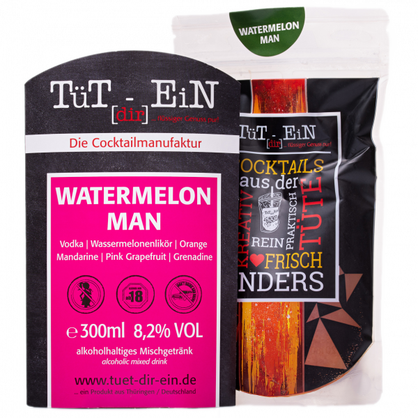 Watermelon Man - Cocktail mit Vodka und Wassermelonenlikör von Tüt dir ein