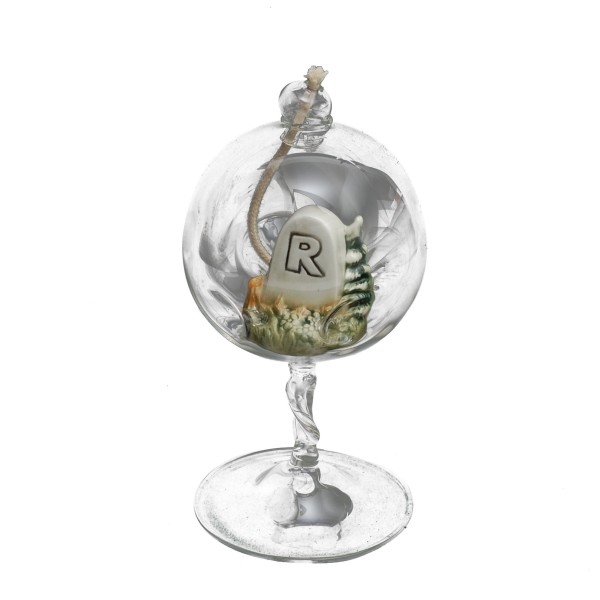 Glas-Öllampe mit Rennsteig-Stein und Fuß