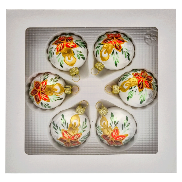 Christbaumkugel-Set - Christstern - 6 Stk - 5cm Kugeln