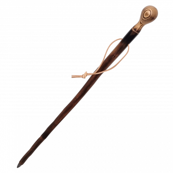 Knaufstock geflammt mit Lederschlaufe