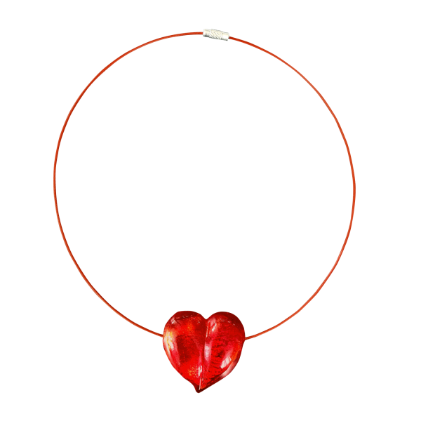 Herzcollier Rot