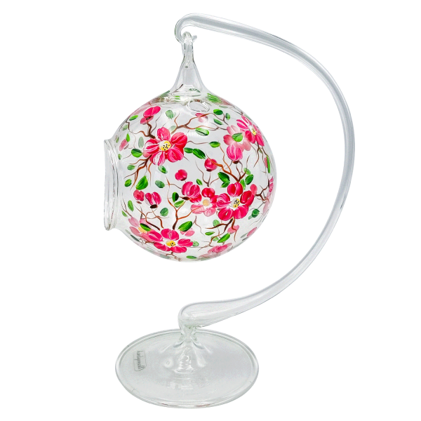 Teewindlicht mit Ständer Kirschblüte dunkel rosa